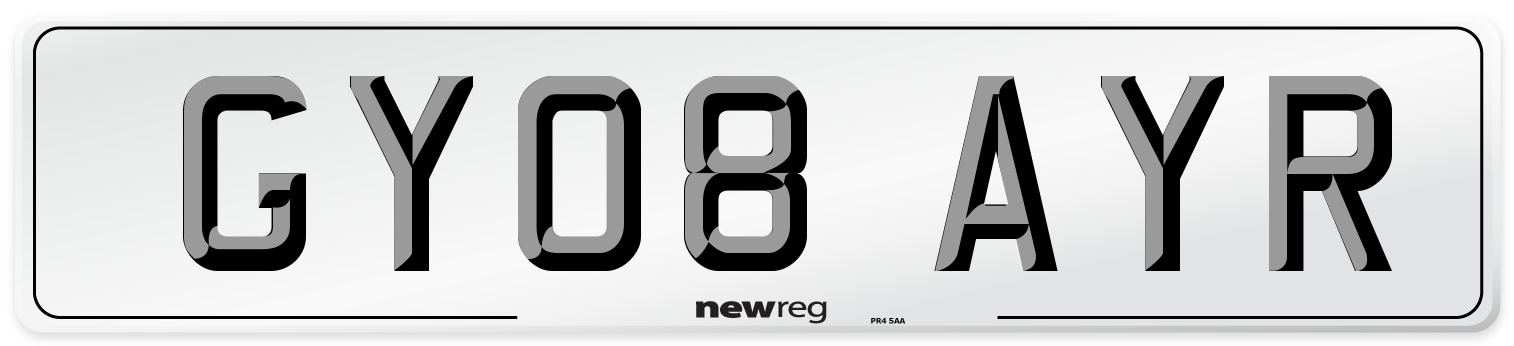GY08 AYR Number Plate from New Reg